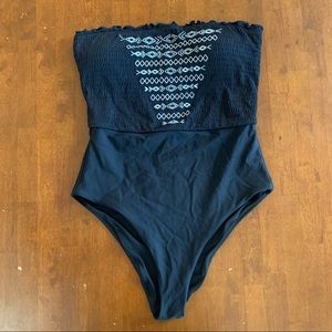 Aerie One Piece Swim medium smocked embroidered